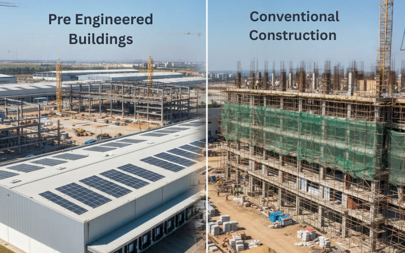 pre engineered buildings vs conventional construction india