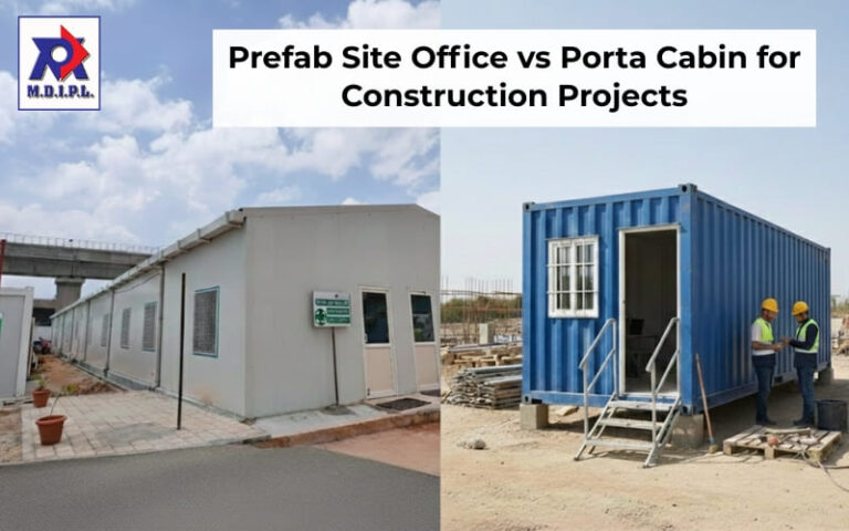 Prefab Site Office vs Porta Cabin comparison for construction projects showing design, size, and usage differences