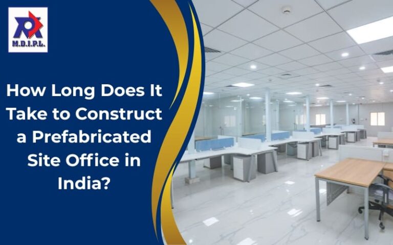 Prefabricated Site Office in India under construction showing modular structure assembly at project site