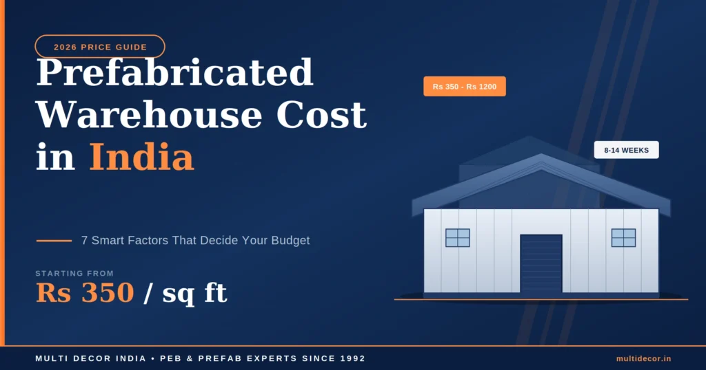 Prefabricated warehouse cost in India 2026 guide – Multi Decor India PEB experts