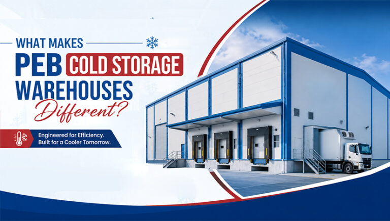 PEB cold storage warehouse with insulated building design and loading bays