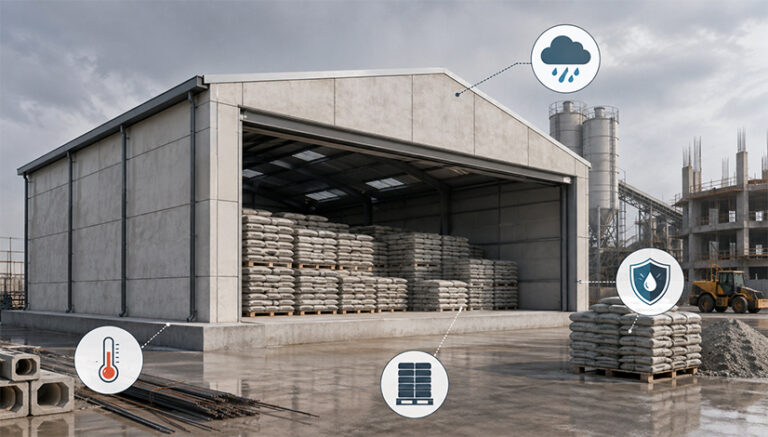 Prefabricated Cement Godowns in India for protected storage of cement and construction materials